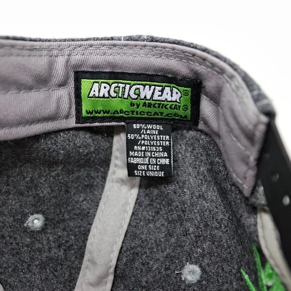 Arctic Cat Wool Hat Men's Baseball Cap Gray & Green - Picture 8 of 10